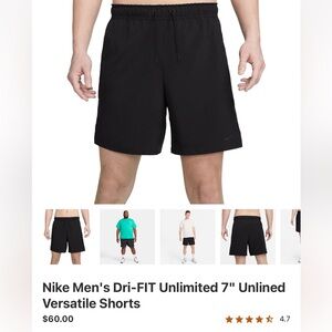 Nike Men's Black Dri-FIT Unlimited 7" Shorts
